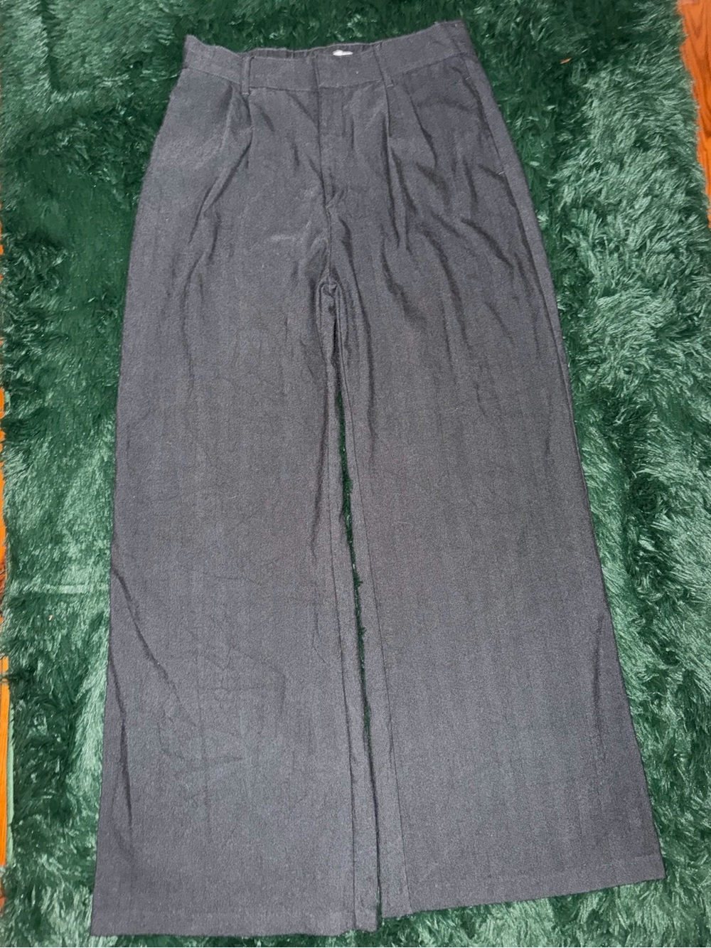 Abercrombie & Fitch Women's Black Wide-Leg Trousers